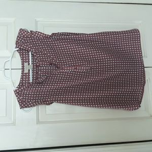 Loft top capped sleeves career dressy print size small